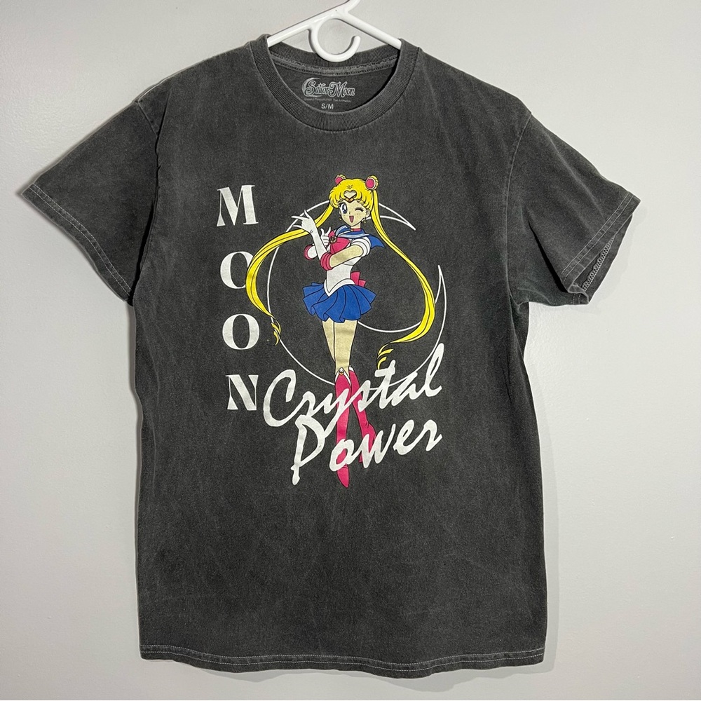 Sailor Moon Crystal Power Anime Manga Gray Short Sleeve T-Shirt Mens Small
